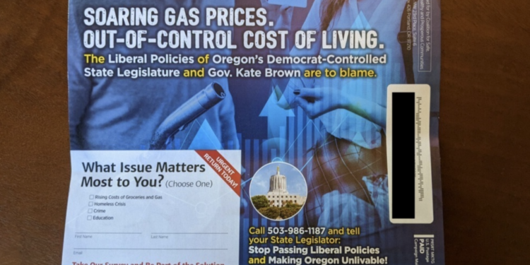 Mystery group sending anti-Democrat mailers, prepping web ads – Oregon Capital Chronicle
